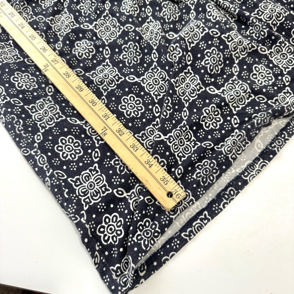 Loft Short Sleeve Side Tie Dress Women's XS Lined Stretch Navy Geometric Print - Picture 11 of 12